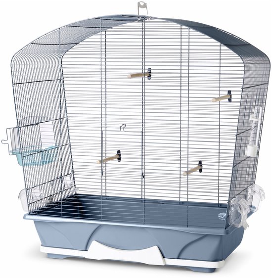 Savic Vogelkooi Louise 50 - Vogelverblijven - 72x39x74 cm Blauw Wit