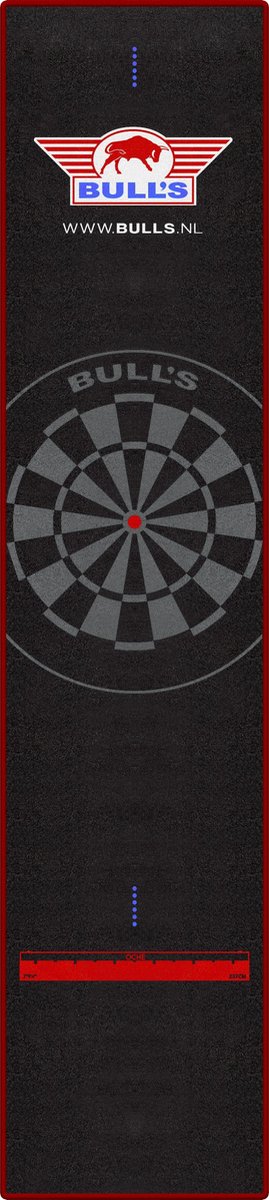 Bull's Carpet dartmat 300x65 cm zwart met rode stik