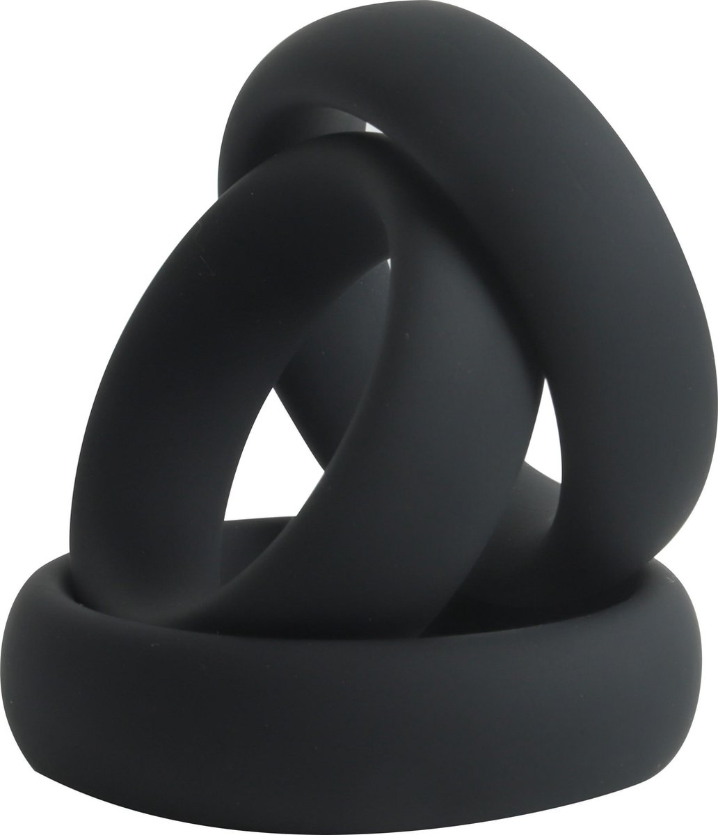 Goedkoopste Banoch | Cockring set donut trio | zwart siliconen | Ø 40/45/50 mm