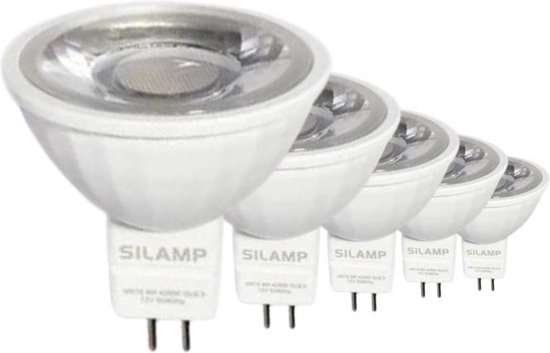 Ledlamp GU5.3 / MR16 12V 8W SMD 80 ° (5 stuks) - Wit licht - Overig - Pack de 5 - Wit Neutre 4000K - 5500K - SILUMEN