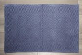 Badmat Jacquard ruitjes Stonewash Darkblue 45x75