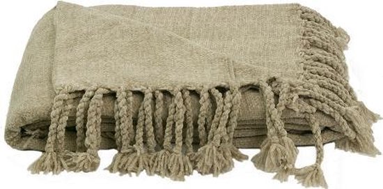 Fleece deken - woonplaid - heerlijk zacht - 130x170cm - Chenille Beige - GAEVE