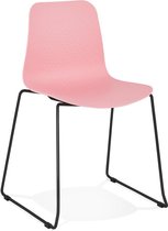 Alterego Moderne, roze stoel 'EXPO' met poten van zwart metaal