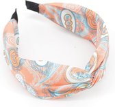 Paisley Haarband Koraal - Blauw | Diadeem | Katoen / Polyester | Fashion Favorite