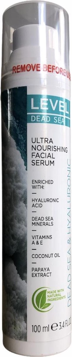Level - Dead Sea Minerals & Hyaluronic - Ultra Nourishing Facial Serum 100 ml (Dode Zee Mineralen & Hyaluronzuur - Ultra Voedend Gezichtsserum)