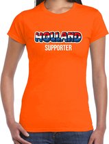 Oranje Holland fan t-shirt voor dames - Holland / Nederland supporter - EK/ WK shirt / outfit XS