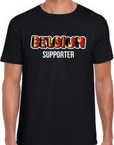 Zwart Belgium fan t-shirt voor heren - Belgium supporter - Belgie supporter - EK/ WK shirt / outfit S