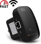 Bol.com PuroTech Wifi Repeater - Zwart - Wifi Versterker Stopcontact 300Mbps - 2.4 GHz - Inclusief Internetkabel - Booster - Ext... aanbieding
