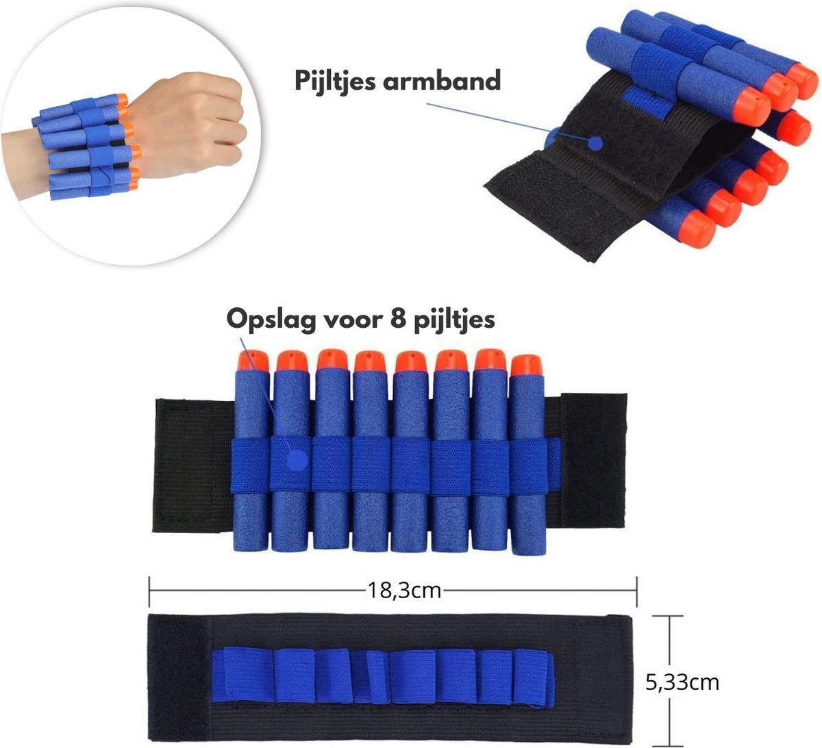 VAIVE Tactical vest geschikt voor Nerf - Inclusief pijltjes & magazijn voor guns — afbeelding 5