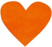 10 kleine hartvormige kartonnen kaartjes van 4 x 4 cm oranje - oranje - kaart - EK voetbal - feest