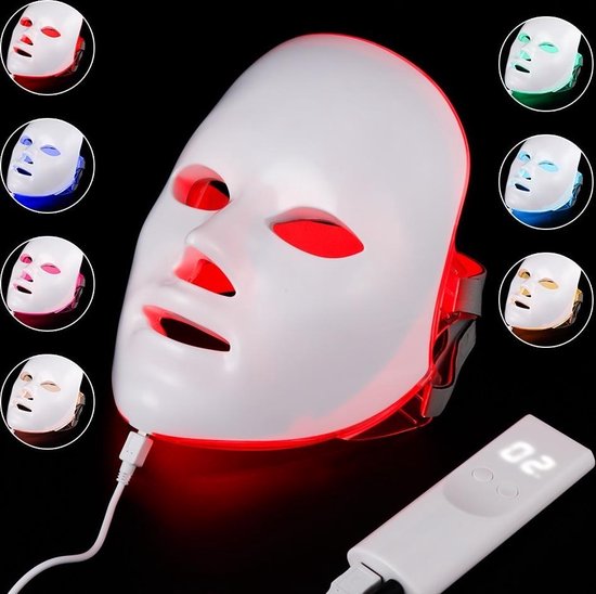 Professionele led masker Licht Therapie Gezichtsmasker - 7 Verschillende...  | bol.com