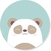 Tizato – Wandcirkel Panda – Muurcirkel Wanddecoratie Babykamer – Kinderkamer – Dibond – Ø 90 cm