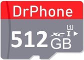 DrPhone MSI - 512GB Micro SD Kaart Opslag - Met SD Adapter - High Speed Klasse 10 - Premium Opslag