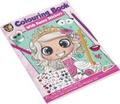 Kleurboek meisjes + stickerboek voor meisjes | Formaat A4 | 24 tekeningen + 2 stickervellen