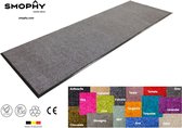 Wash & Clean vloerkleed / loper hall & keuken, droogloop, ook voor professioneel gebruik, kleur "Stonegrey" machine wasbaar 30°, 180 cm x 60 cm.