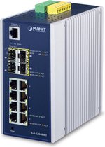 PLANET IGS-12040MT netwerk-switch Managed L2+ Gigabit Ethernet (10/100/1000) Blauw, Wit