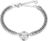 Michelle Bijoux Armband Panter Kop Rondje Zilver JE13033