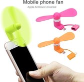 Telefoon Mini Ventilator - Lightning + Micro USB aansluiting - Fan Geschikt voor iPhone - Orange