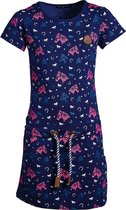 Meisjes jurk Marine met roze en blauwe paarden | Maat 152/12Y