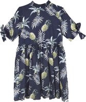Meisjes jurk  Marine ananasprint | Maat 104/ 4Y