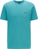 Hugo Boss Hugo Boss Curved Logo T-shirt - Mannen - aquablauw (turkoois)