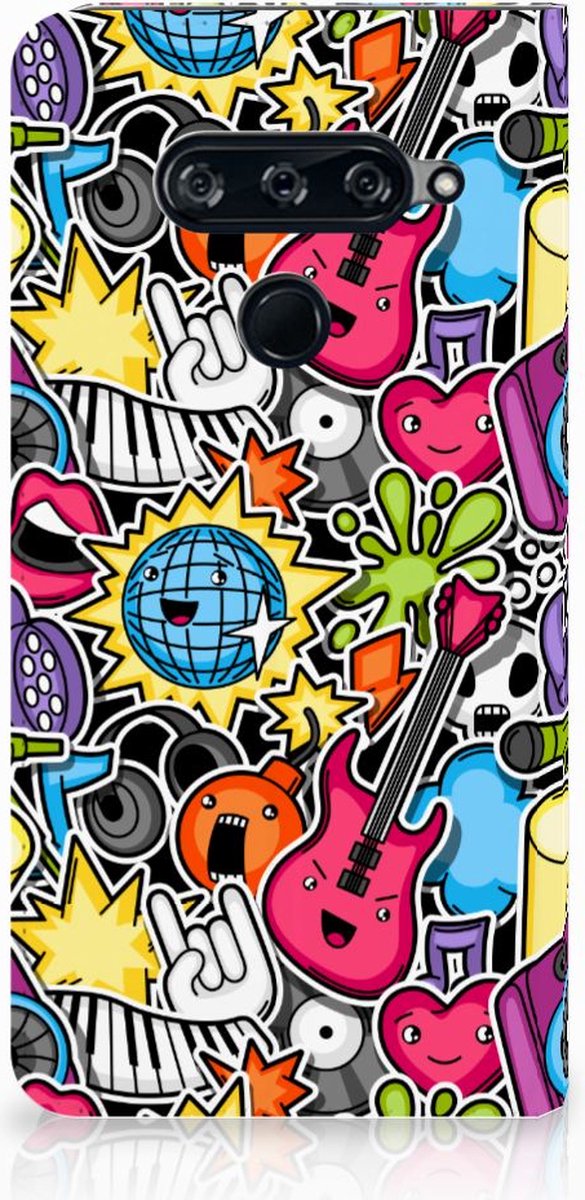 LG V40 Thinq Hippe Standcase Punk Rock