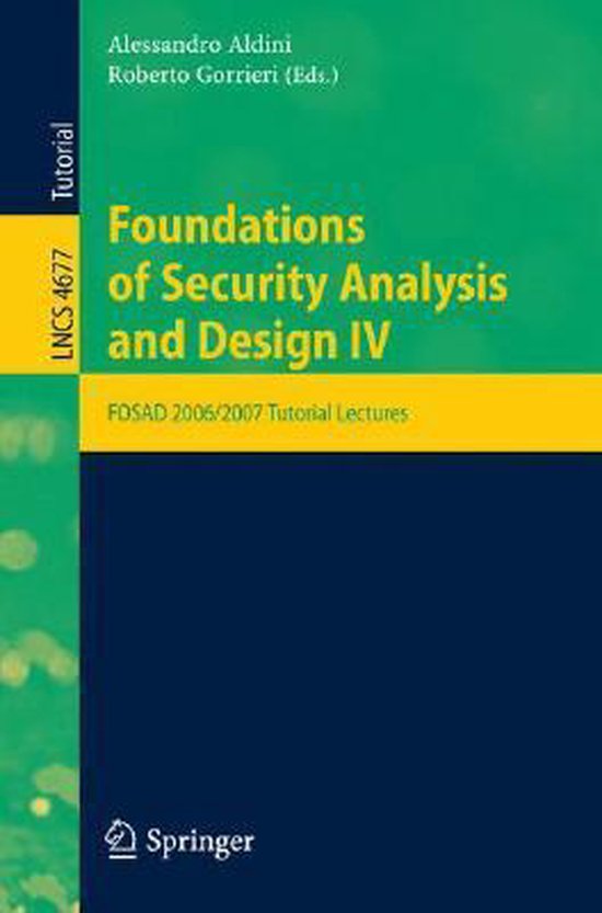 Foundations Of Security Analysis And Design Iv - cover