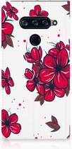 LG V40 Thinq Smart Cover Blossom Rood