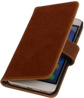 Pull Up TPU PU Leder Bookstyle Wallet Case Hoesje voor Honor 4 A / Y6 Bruin