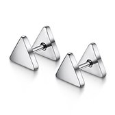 Stud Oorbellen Edelstaal – Driehoek  – Triangle Studs - Zilver
