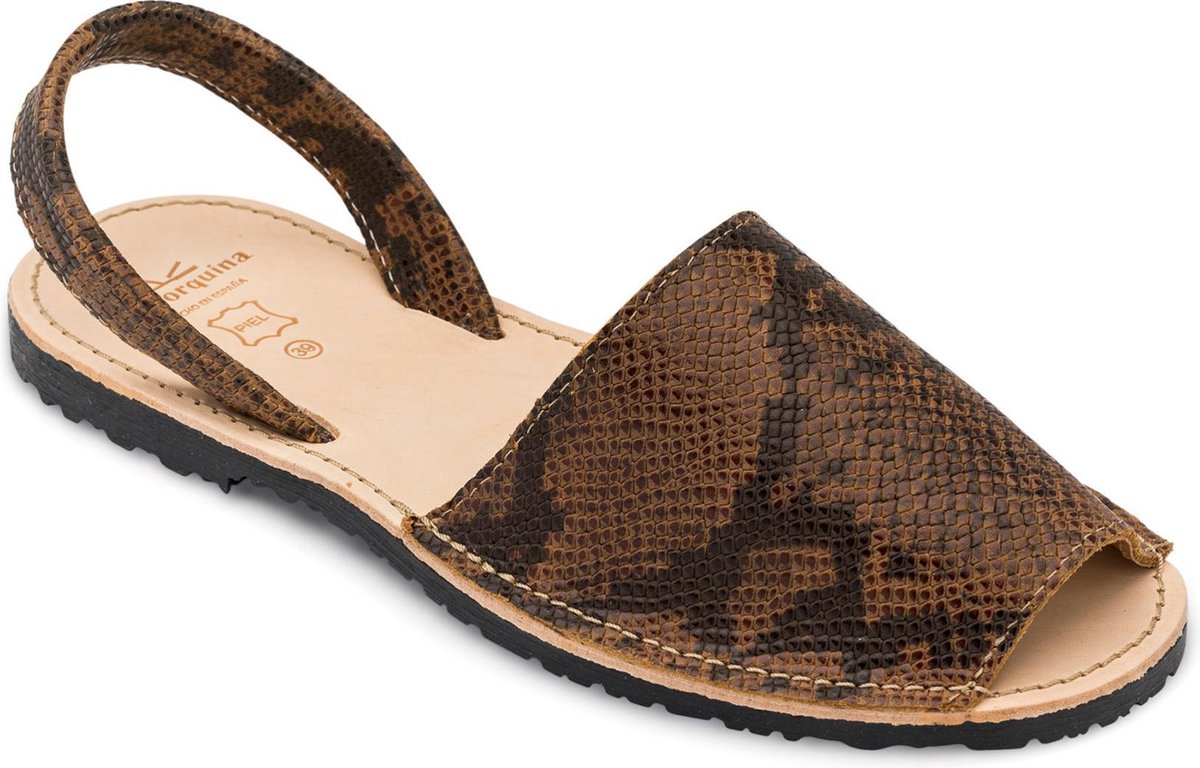Menorquina -spaanse sandalen-avarca-slangenprint-dames