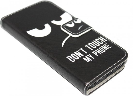 Ne touchez pas ma coque en simili cuir iPhone 5 / 5S / SE