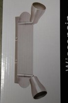 Wandlamp, 2 spots, nikkel