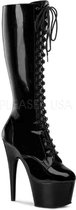 Pleaser Plateau Laarzen -38 Shoes- ADORE-2023 Paaldans schoenen Zwart