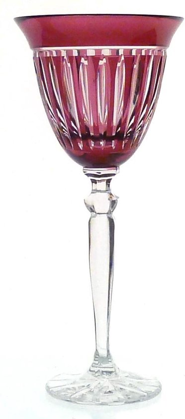 Mond geblazen kristallen wijnglazen - Wijnglas JULIA - raspberry - set van  2 glazen -... | bol.com