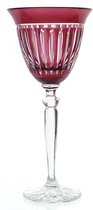 Mond geblazen kristallen wijnglazen - Wijnglas JULIA - raspberry - set van 2 glazen - gekleurd kristal
