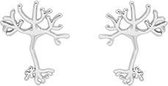 24/7 Jewelry Collection Neuron Oorbellen - Zenuwcel - Hersenen - Dokter - Zilverkleurig