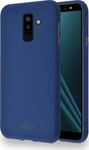 Azuri flexible cover met zandtextuur - blauw - voor Samsung A6 Plus (2018)