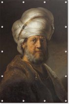 Man in oosterse kleding | Rembrandt van Rijn | 1635 | Kunst | Tuindoek | Tuindecoratie | 80CM x 120CM | Tuinposter | Spandoek | Oude meesters