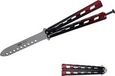 JKR Balisong Vlinder Trainer Zwart-Rood