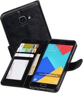 Hoesje Geschikt voor Samsung Galaxy A7 2016 - Portemonnee Hoesje Booktype Wallet Case Zwart