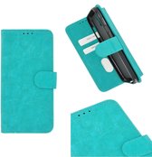 Geschikt voor iphone 11 Hoes Pearlycase.. Cover Wallet Book Case Turquoise