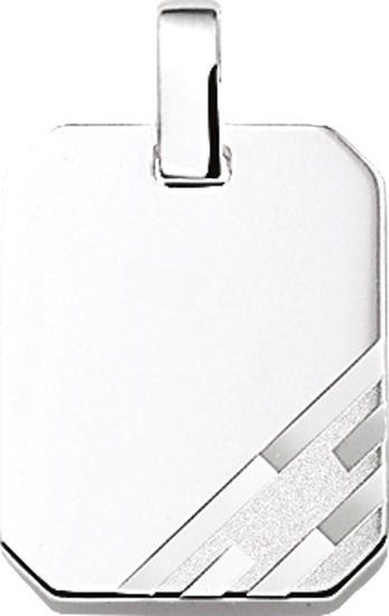 The Jewelry Collection For Men Graveerhanger Poli/mat - Zilver