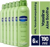 Vaseline Bodylotion Spray Aloe Soothe - 6 x 190 ml - Bodylotion - XXL voordeelverpakking