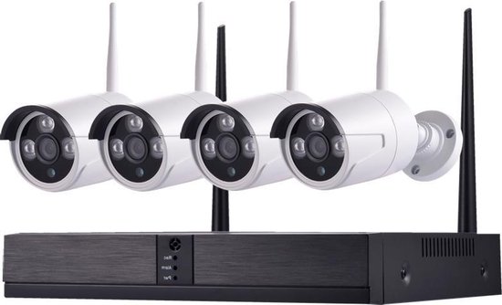 CCTV YubiX 1.3 MP Sony Camerasysteem Beveiligingcamera set WiFi 4 IP Camera's + NVR