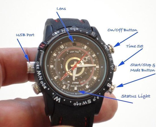 Horloge met verborgen camera 8GB Spy Cam Watch | bol.com