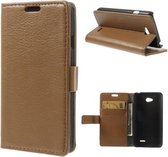 Litchi Cover wallet case hoesje LG K4 bruin