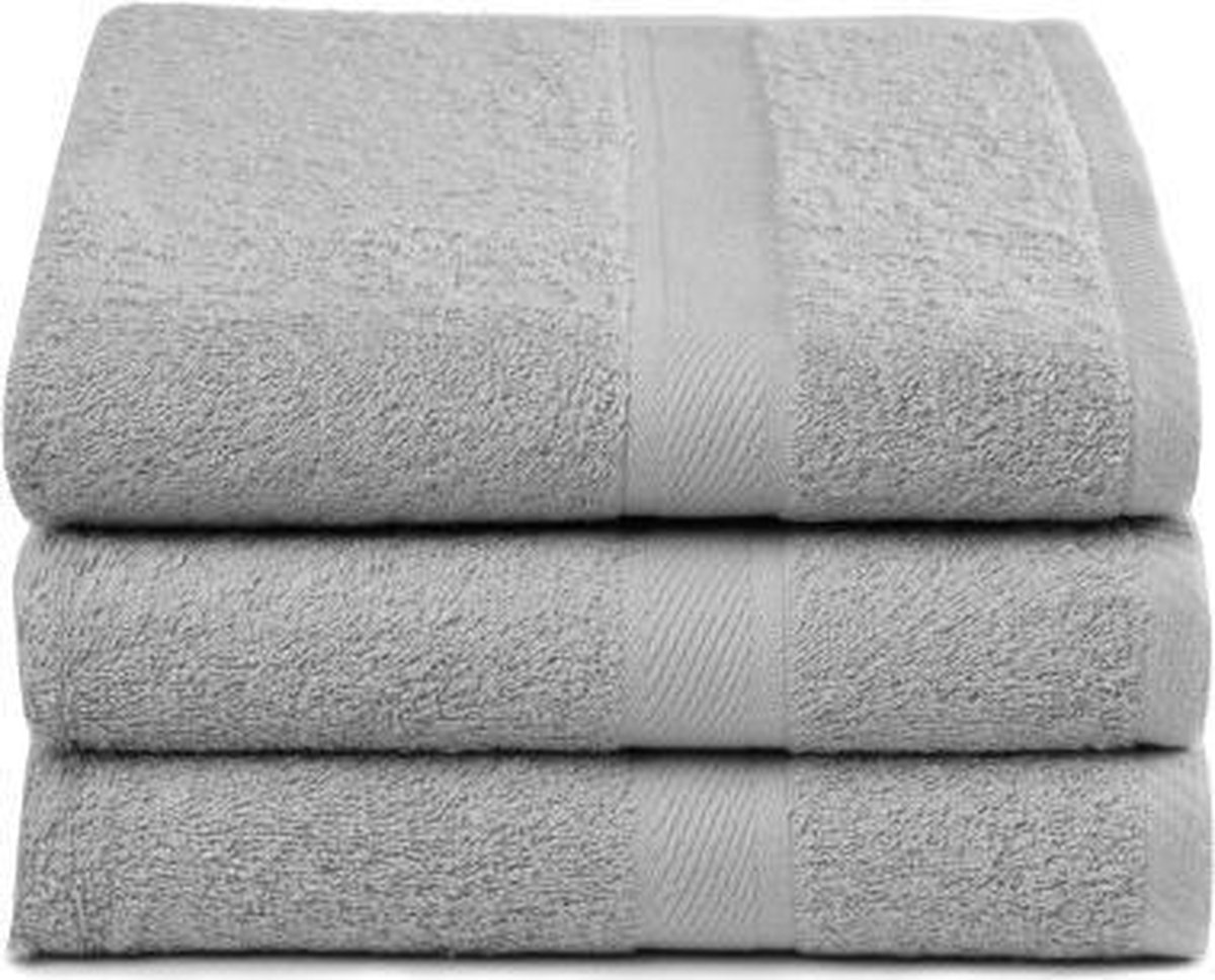 Luxe Katoen Handdoeken Grijs | 70x140 | Set van 3 | Vochtabsorberend En Zacht