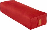 #DoYourYoga - Hoekig Yoga bolster - »Paravati« - Meditatiekussen met bio-organische Spelt vulling - L67 cm & diam.13 cm - rood