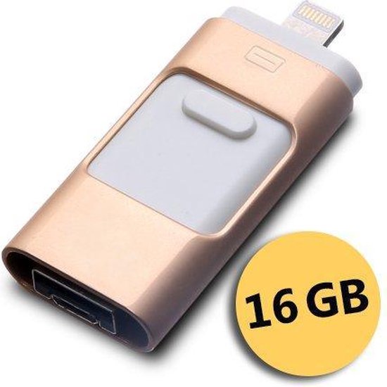 USB Flashdrive - Externe opslag Android/IOS - 16GB Goud - TechQounts |  bol.com